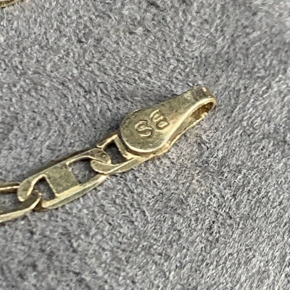 Vintage Sterling 925 Mariners Chain 10” Bracelet Vermeil Yellow Gold BS Italy - Picture 2 of 6